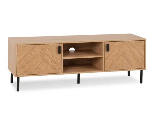 Seconique Leon Oak 2 Door TV Cabinet
