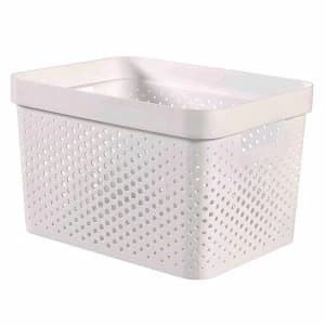 Curver Infinity Recycled Storage Basket 17 Litre, White