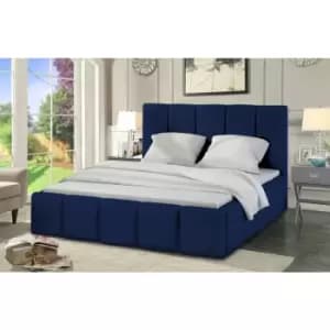 Lurita Upholstered Beds - Plush Velvet, Single Size Frame, Blue - Blue