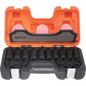 Bahco 20 Piece 1/2" Drive Deep and Standard Hex Impact Socket Set Metric 1/2"