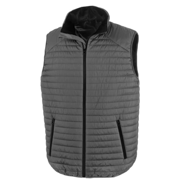 Result Result Men Thermoquilt Gilet in Grey Size: X-Small Grey XS Male 5063470477548