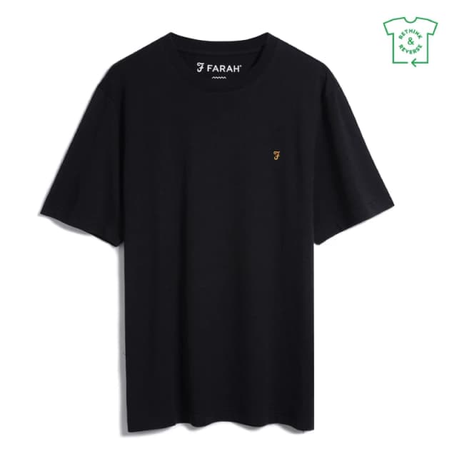 Farah Alexander Regular Fit Circular T-Shirt - Black XS