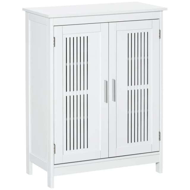 kleankin Modern Bathroom Cabinet, Freestanding Floor Cabinet with Storage, White 834-331