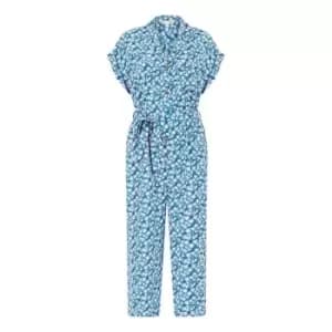 Yumi Blue Ditsy Print Jumpsuit - Blue