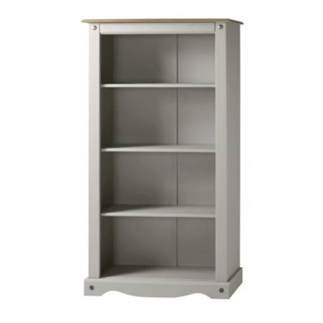 MERCERS FURNITURE Corona Grey Wax Medium Bookcase 5060335868602