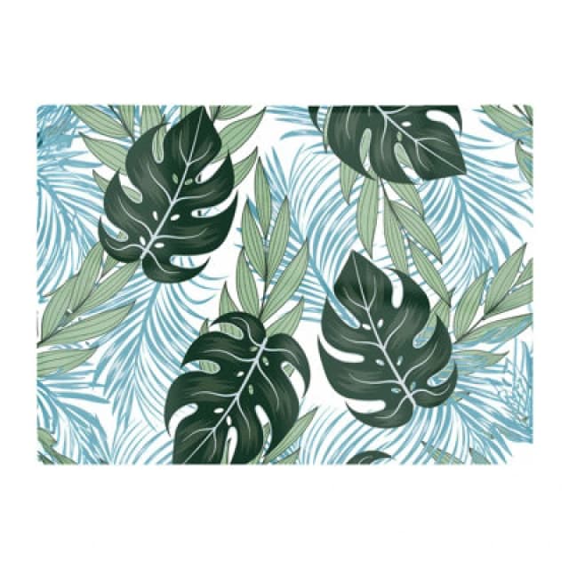 Warren Reed Designer Tropical Pattern Bright Plants Flowers Glass Chopping Board