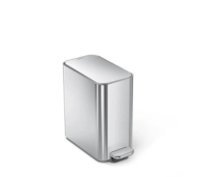 SIMPLEHUMAN CW2096 5-litre Slim Rectangular Pedal Bin - Silver 838810025742