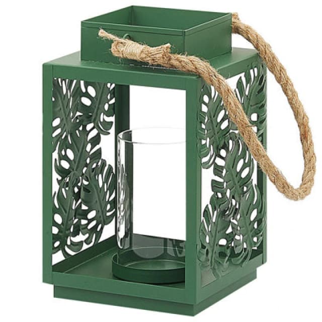 Beliani Garden Lantern Lantern Unimak Metal 25cm Green