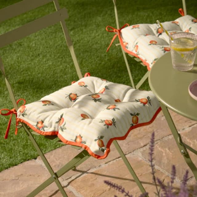 furn. Furn Fruits Oranges Striped Indoor Outdoor Seat Pads