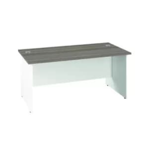 Jemini Rectangular Panel End Desk 1200x800x730mm Grey Oak/White KF804659