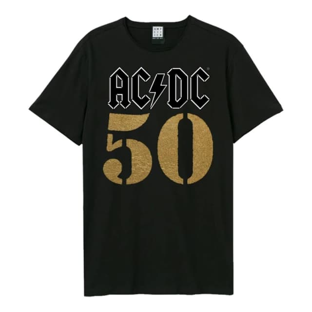 Amplified Amplified Men 50 AC DC T-Shirt in Black Size: X-Small Black XS Male 5063852059416