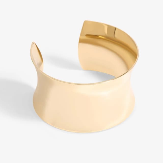 Mood Gold Polished Sculpted Cuff Bracelet Jewellery Sets One Size Gold 42515710000