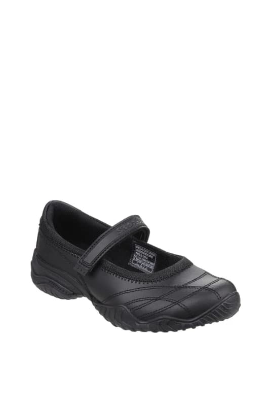 Skechers Girl's 'Velocity Pouty' Leather Shoes in Black Size: Infant 13.5 Black Female Infant 13.5