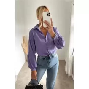 I Saw It First Lilac Woven Balloon Sleeve Shirt - Purple