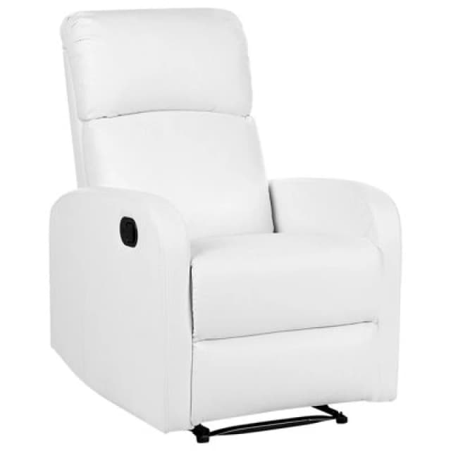 Beliani Recliner Chair Virrat With Footrest Faux Leather White