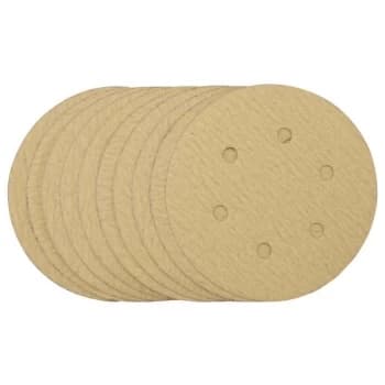 Draper - 58111 Gold Sanding Discs with Hook & Loop, 125mm, 120 Grit (10 Pack)