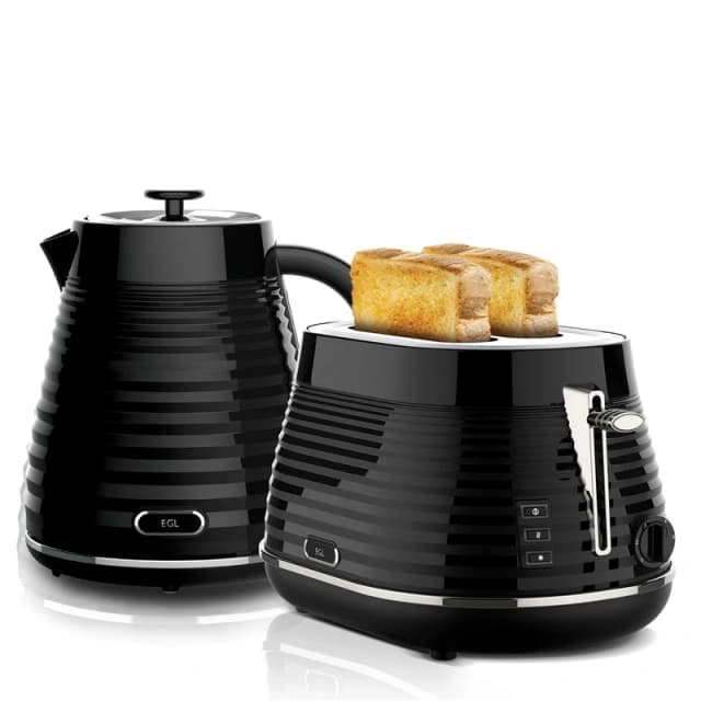 EGL Kettle and 2 Slice Toaster - Black One Size
