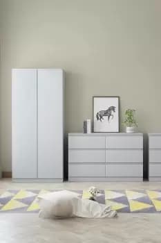 2 Door Matt Grey Large Double Wardrobe