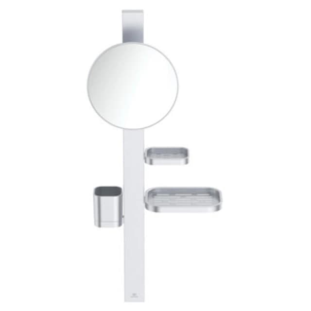 Ideal Standard Alu+ Matt Silver Effect Round Wall-Mounted Bathroom Mirror (H)71.7Cm (W)31.05Cm