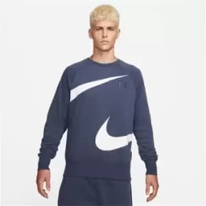 Nike Sportswear Swoosh Mens Semi-Brushed Back Fleece Sweater - Blue