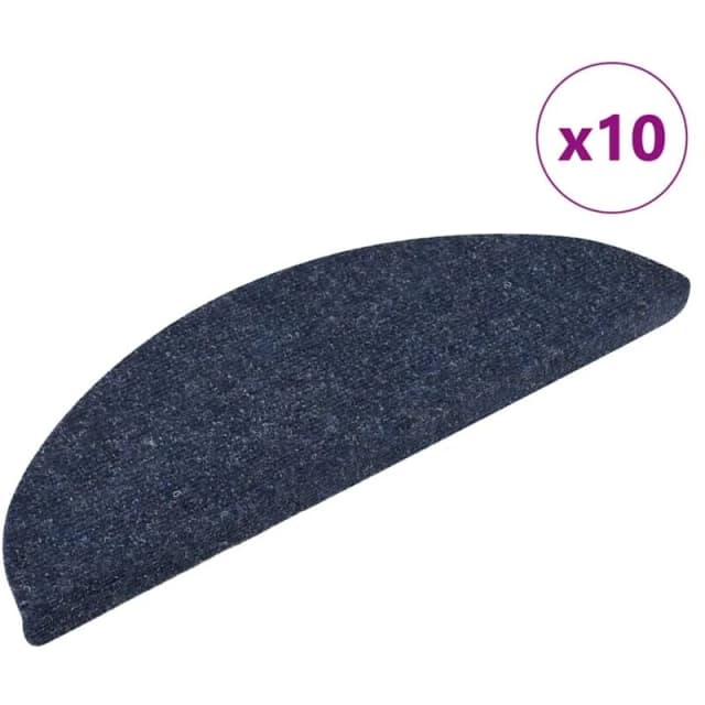 VIDAXL Self-adhesive Stair Mats 10 pcs Blue 56x17x3cm Needle Punch vidaXL 8720286327913