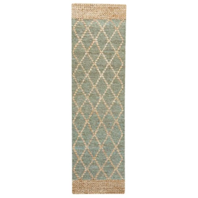 Beliani Rug Tellikaya Green 80 X 300 Cm Jute