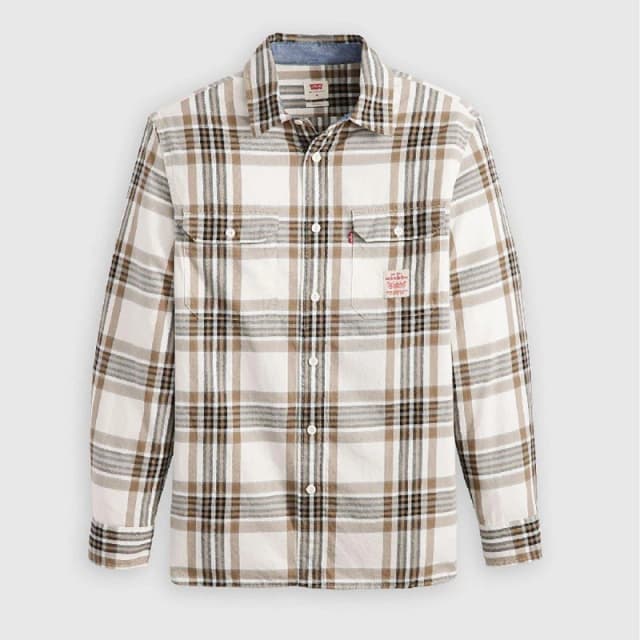 Levis Mens Classic Worker Overshirt Siri Plaid Egrt male XL