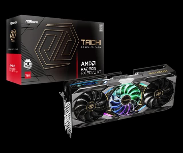 ASRock AMD Radeon RX 9070 XT Taichi OC 16GB GDDR6 Graphics Card - 90-GA5HZZ-00UANF