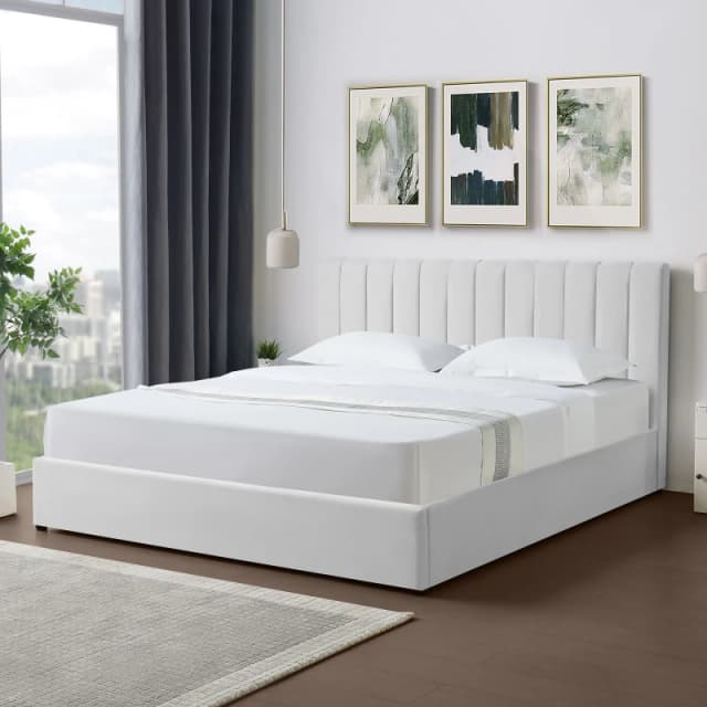 Artemis Home Evelynne Fabric 180cm Superking Ottoman Bed Frame in Light Grey Size: Super King Light Grey Unisex Super King
