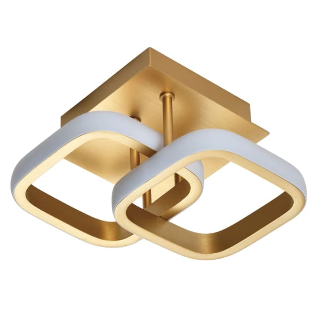 Happy Homewares Contemporary LED Ceiling Light Fitting in Square Metal in Gold Gold Unisex
