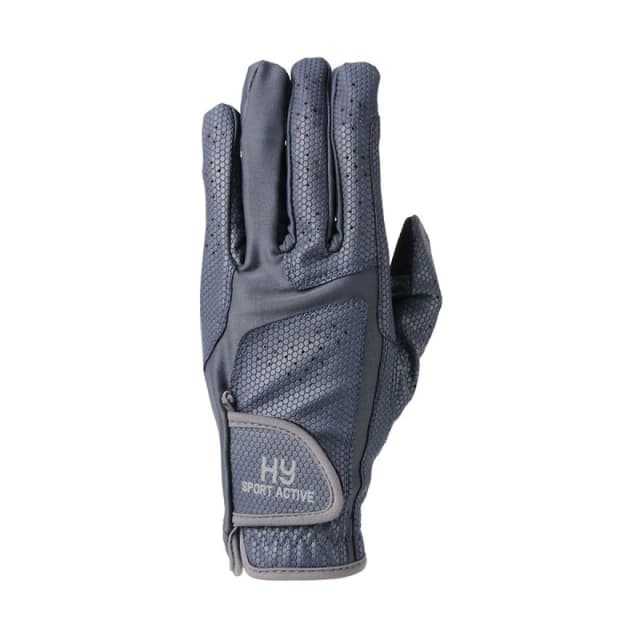 Hy Sport Active Logo Riding Gloves in Mid Navy Size: Large Mid Navy Unisex L