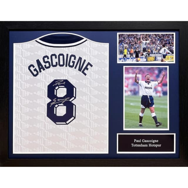AllStarSignings Ltd Paul Gazza Gascoigne signed Tottenham 1991 shirt White unisex One Size