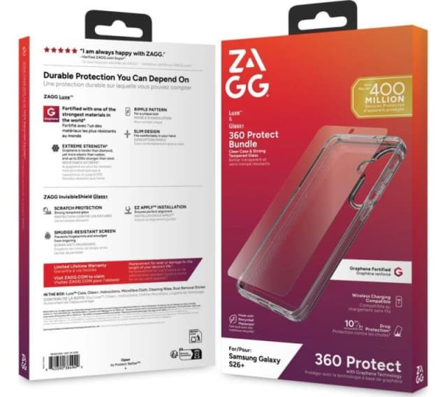 ZAGG Galaxy S26 Luxe Case & Screen Protector Bundle, Clear 840390384942
