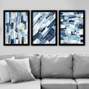 3SC30 Multicolor Decorative Framed Painting (3 Pieces)