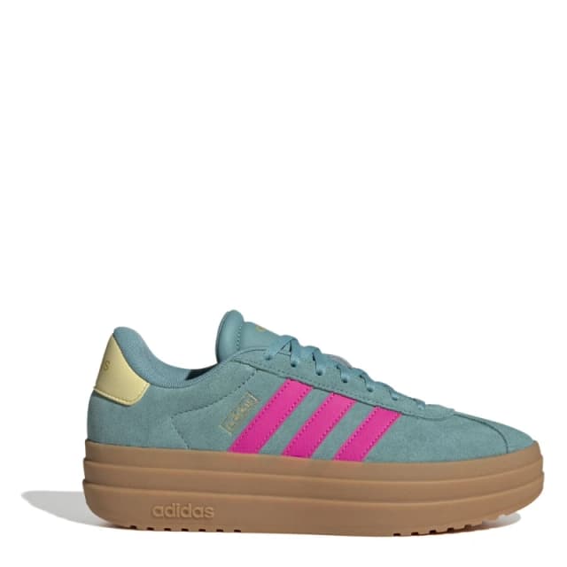 adidas VL Court Bold Womens Trainers Teal/Pink/Yllw female 4 (36.7)