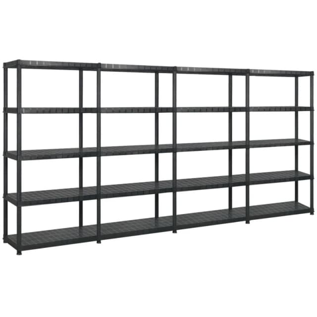VIDAXL Vidaxl - Storage Shelf 5-Tier Black 340x40x185cm Plastic 8720286289259