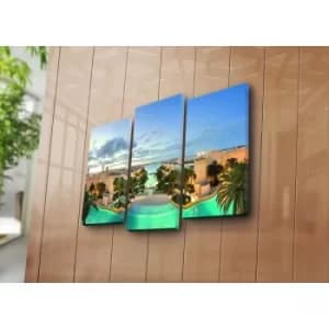 3NATPAT-37 Multicolor Decorative Canvas Painting (3 Pieces)