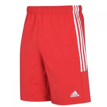 adidas Mens 3-Stripes Shorts - Red/White