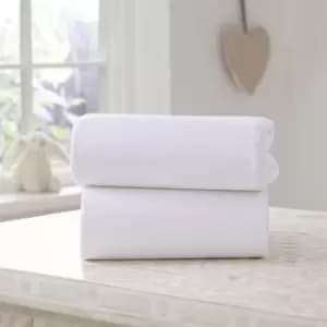 Clair De Lune Fitted Sheet Twin Pack Cot White