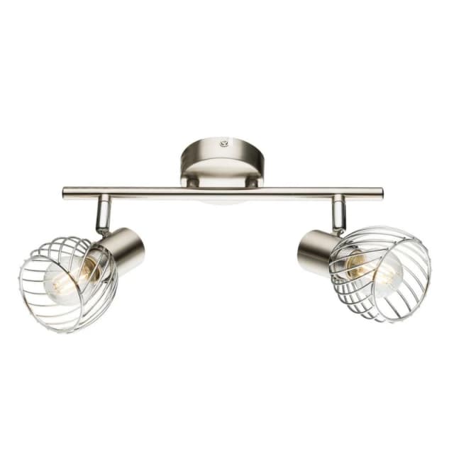 Netlighting Texas Twin Ceiling Spotlight Nickel Matt 2x E14 in Grey Grey Unisex