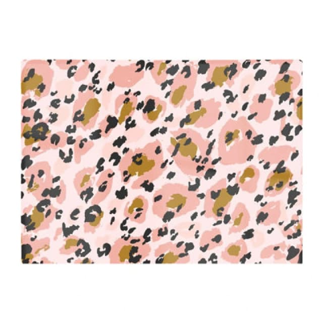 Warren Reed Designer Hand Drawn Pink Leopard Print Glass Chopping Board