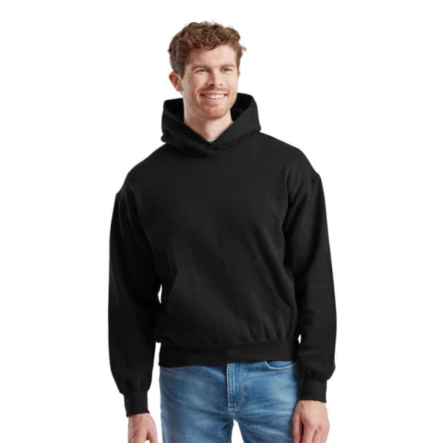 Fruit of the Loom Mens Supercotton Hoodie in Black Size: Small Black Male S