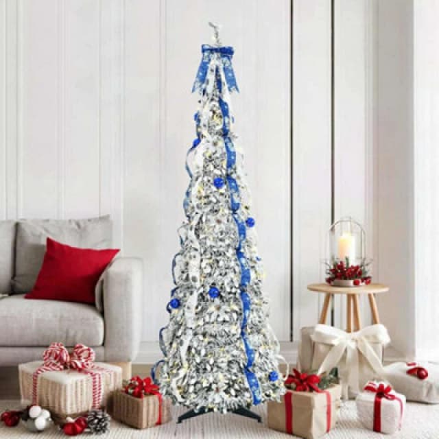 Vidaxl Artificial Christmas Tree With 150 Leds White 180 Cm Pvc