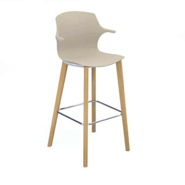 Roscoe High Multi - Purpose Stool with Natural Oak Legs with Arms - Sandy Beach