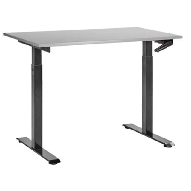 Beliani Manual Adjustable Standing Desk Destines Grey/ Black 120 Cm 72 Cm