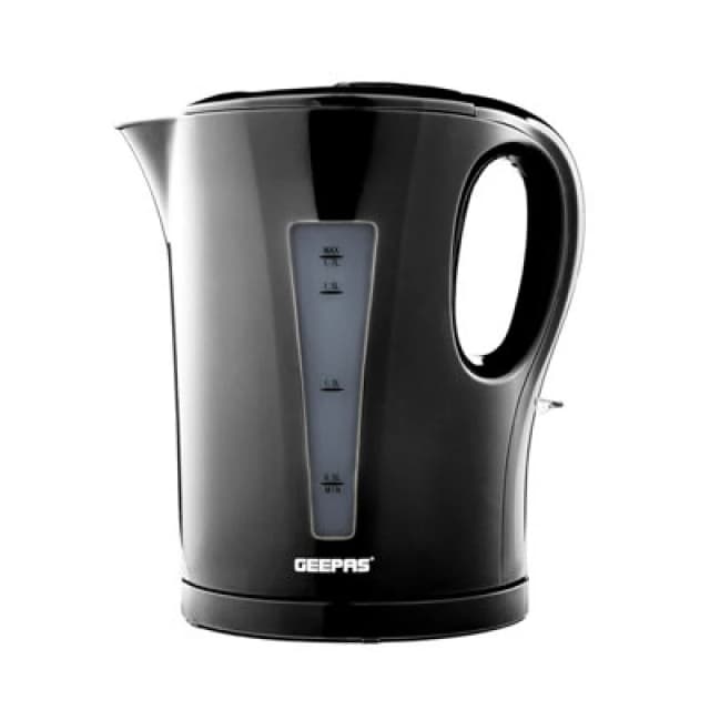 Geepas 1.7L Electric Kettle 2200W Boil Dry Protection & Auto Shut Off, Black