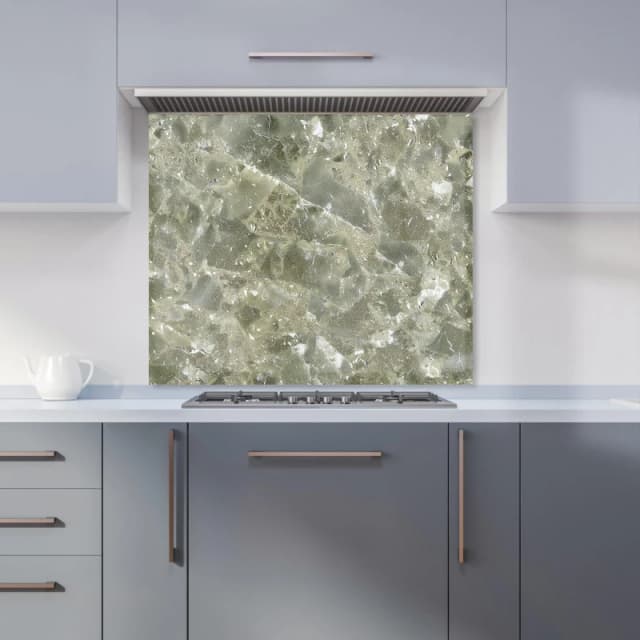 Warren Reed - Designer Sage Green Quartz Effect Kitchen Splashback Size: 600mm x 750mm Green Unisex 600mm x 750mm