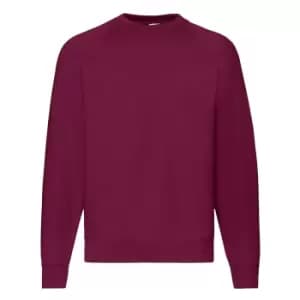 Fruit Of The Loom Mens Raglan Sleeve BelcoroA Sweatshirt (2XL) (Burgundy)