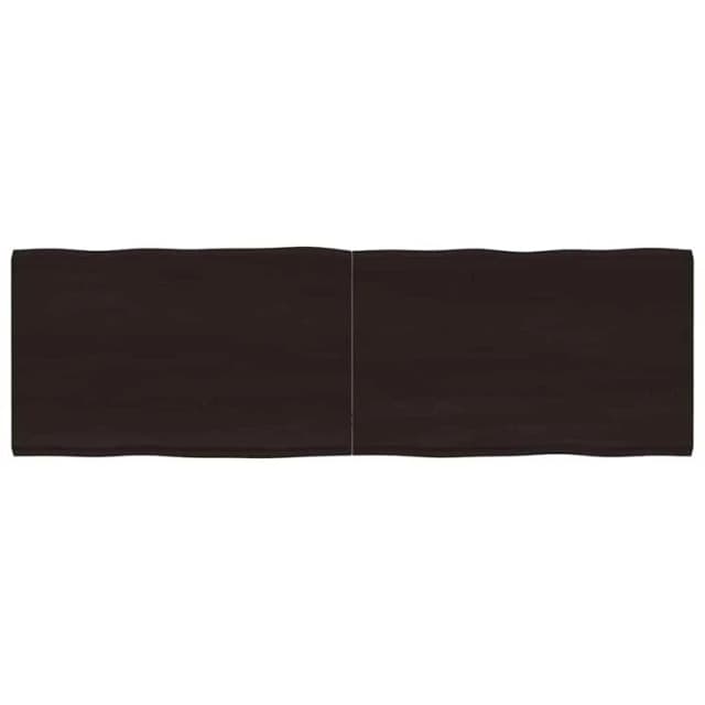 Vidaxl Table Top Dark Brown 160X50X(2-4) Cm Treated Solid Wood Live Edge, Brown 364036