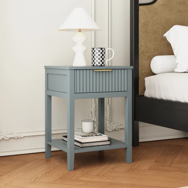 Cabinet Bits Monti 1 Drawer Bedside Table in Grey Grey Unisex